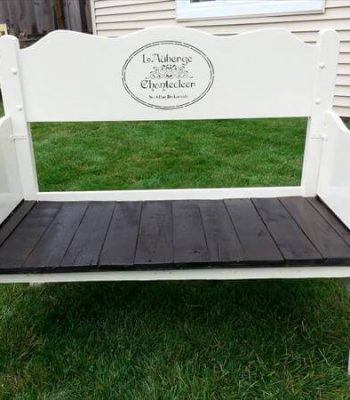 diy pallet white and black garden bench