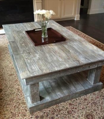 resurrected pallet onversize coffee table