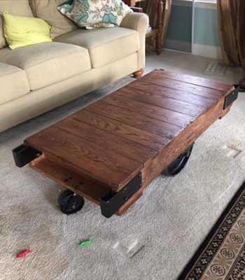 recycled pallet cart ad coffee table