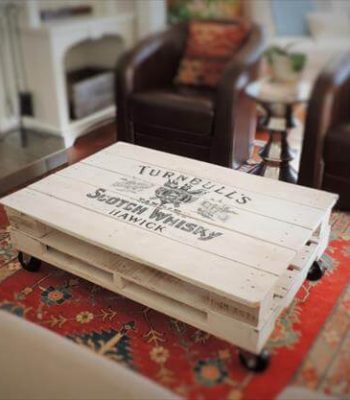 recycled pallet coffee table with casters