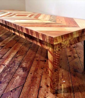 recycled pallet diamond burst pattern coffee table