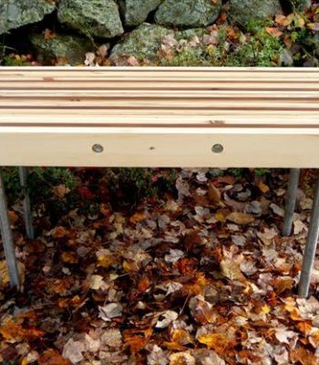 recycled pallet wood table with pipe legs