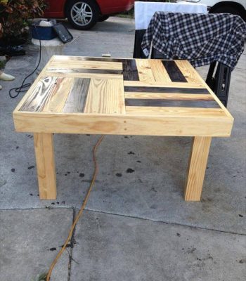 recycled pallet dual toned pallet accent table