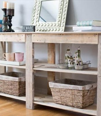 recycled pallet buffet and sofa side table