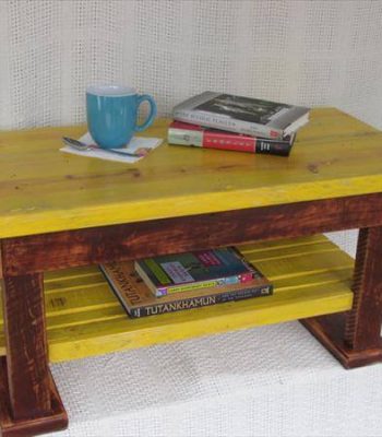 repurposed pallet 2 toned coffee table