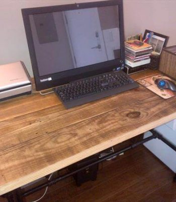 reclaimed pallet industrial computer desk