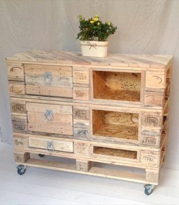 wooden pallet chest of drawers