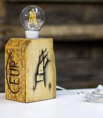 Repurposed pallet lamp