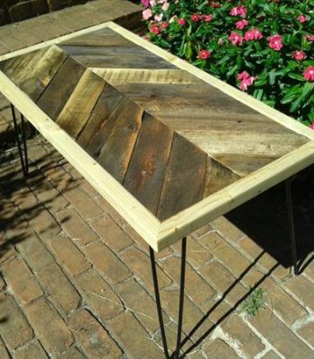 handmade wooden pallet chevron coffee table