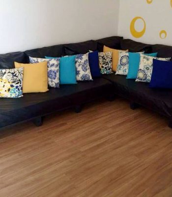 recycled pallet sectional couch