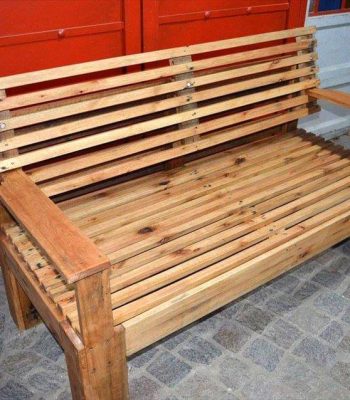 sturdy wooden pallet bench